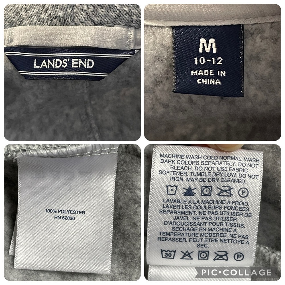 Lands End Fleece Asymmetrical Full Zip Moto Stylish Cozy Sweater Jacket Sz M - Picture 4 of 16